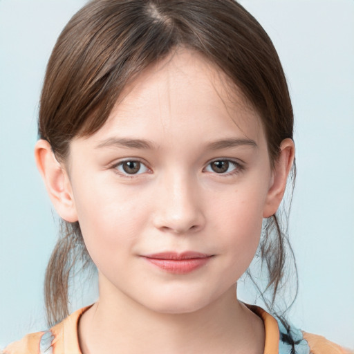 Neutral white young-adult female with short  brown hair and brown eyes