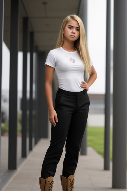 Peruvian teenager girl with  blonde hair