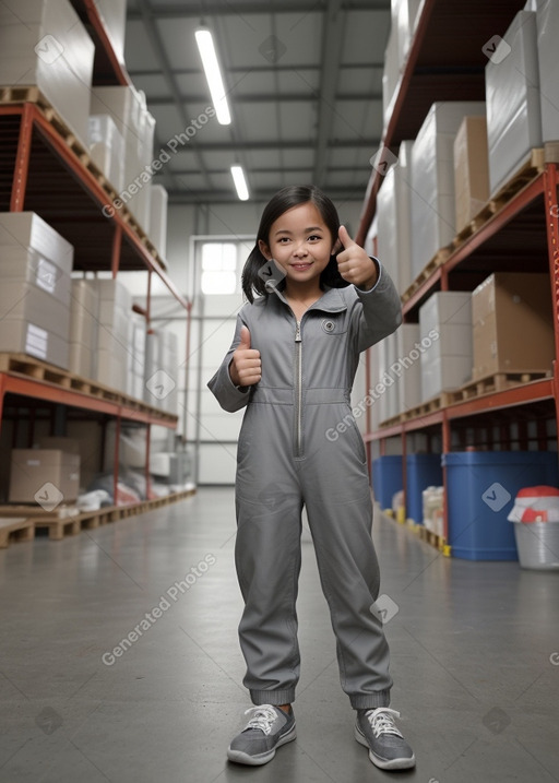 Singaporean child girl with  gray hair