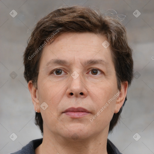 Neutral white adult male with short  brown hair and brown eyes