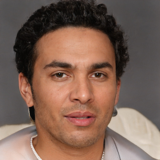Neutral white adult male with short  brown hair and brown eyes