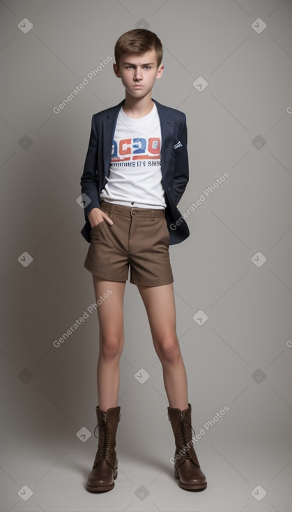 Czech teenager boy with  brown hair