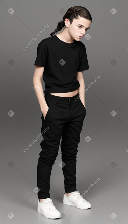 French teenager boy with  black hair