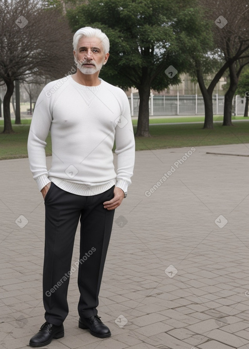 Uruguayan 45 years male with  white hair