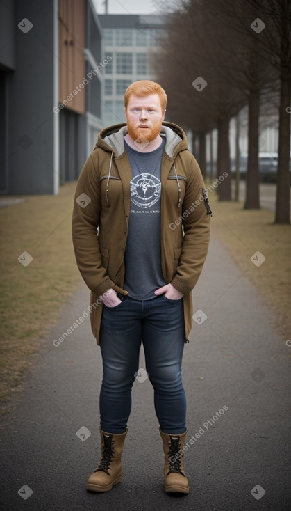 Belgian young adult male with  ginger hair