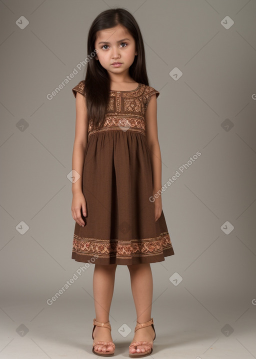 Uzbek child female with  brown hair