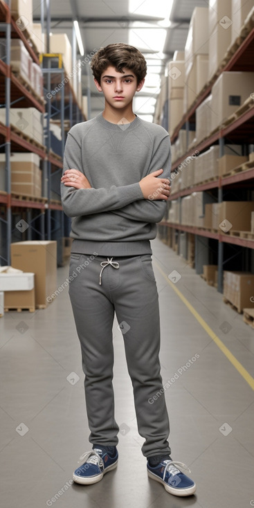 Uruguayan teenager boy with  gray hair