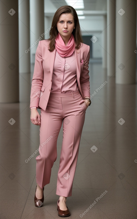 Russian adult female with  brown hair