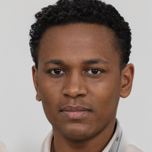 Neutral latino young-adult male with short  brown hair and brown eyes