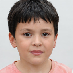 Neutral white child male with short  brown hair and brown eyes