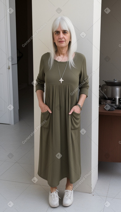 Syrian 45 years female with  white hair