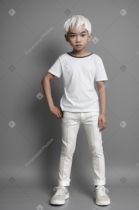 Thai child boy with  white hair