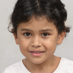 Joyful white child male with short  brown hair and brown eyes