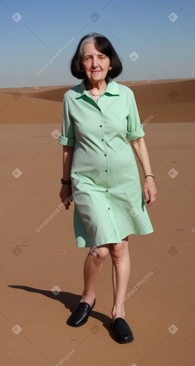 Caucasian elderly female with  black hair