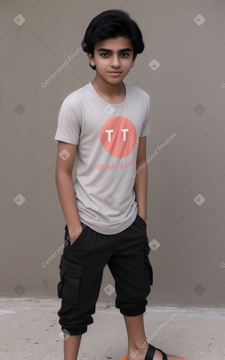 Qatari teenager boy with  black hair