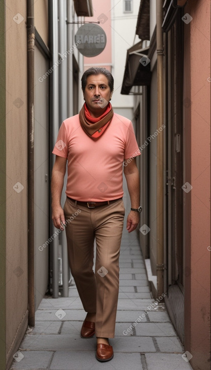 Chilean middle-aged male with  brown hair