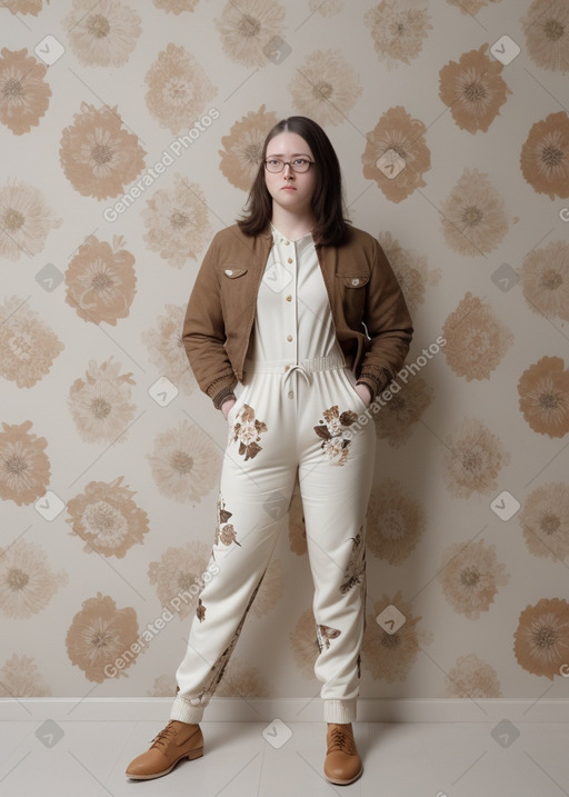 Adult non-binary with  brown hair