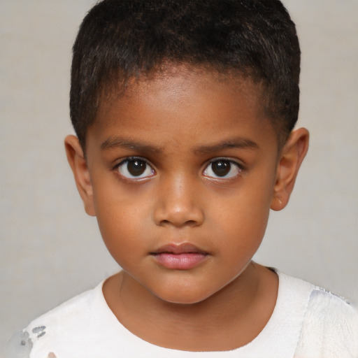 Neutral black child male with short  brown hair and brown eyes