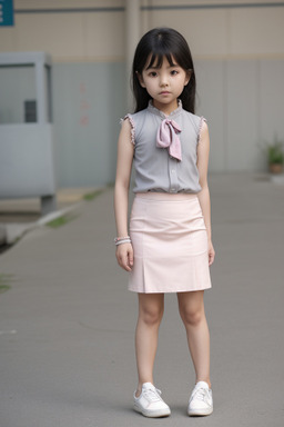 Korean child female with  gray hair