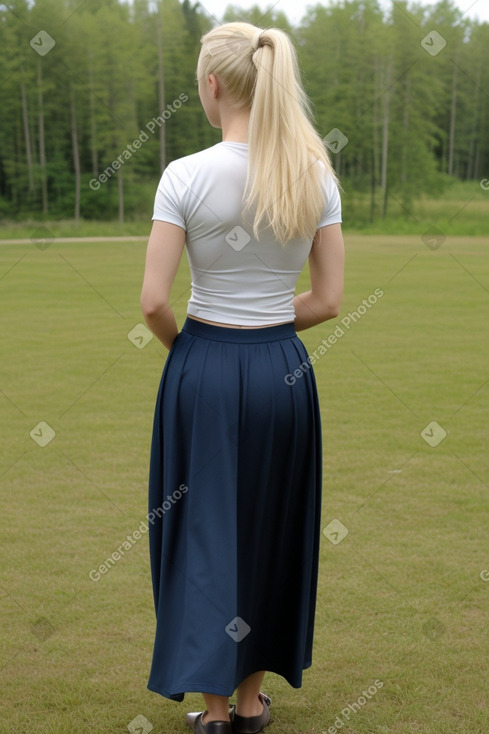 Estonian young adult female with  blonde hair