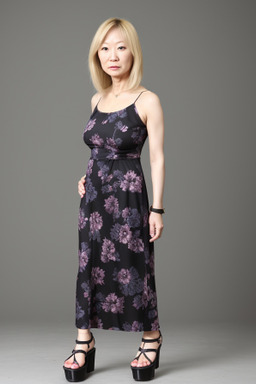 Korean 45 years female with  blonde hair