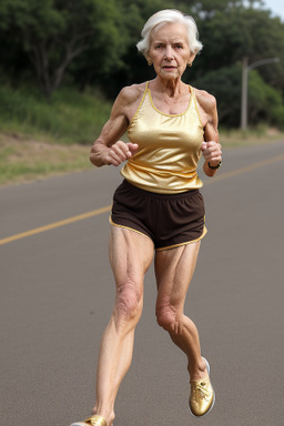 South african elderly female with  brown hair