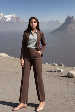 Qatari teenager girl with  brown hair