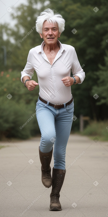 Elderly non-binary with  white hair