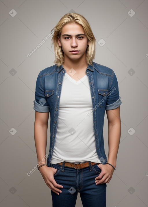 Peruvian young adult male with  blonde hair