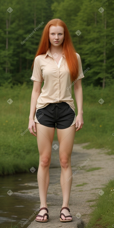 Latvian adult female with  ginger hair