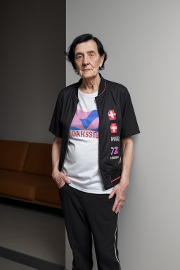 Swiss elderly non-binary with  black hair