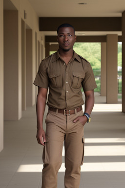 Nigerian adult male with  brown hair