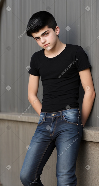 Bulgarian teenager boy with  black hair