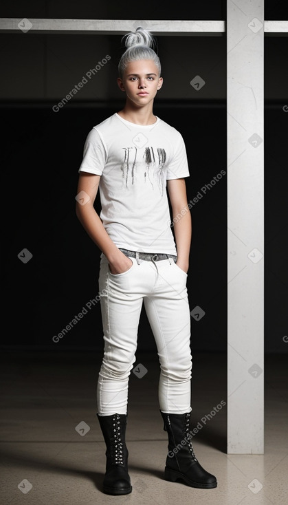 Australian teenager boy with  white hair