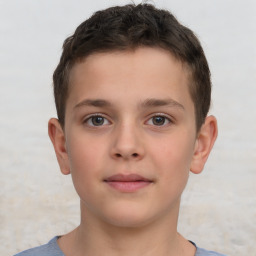 Neutral white child male with short  brown hair and brown eyes