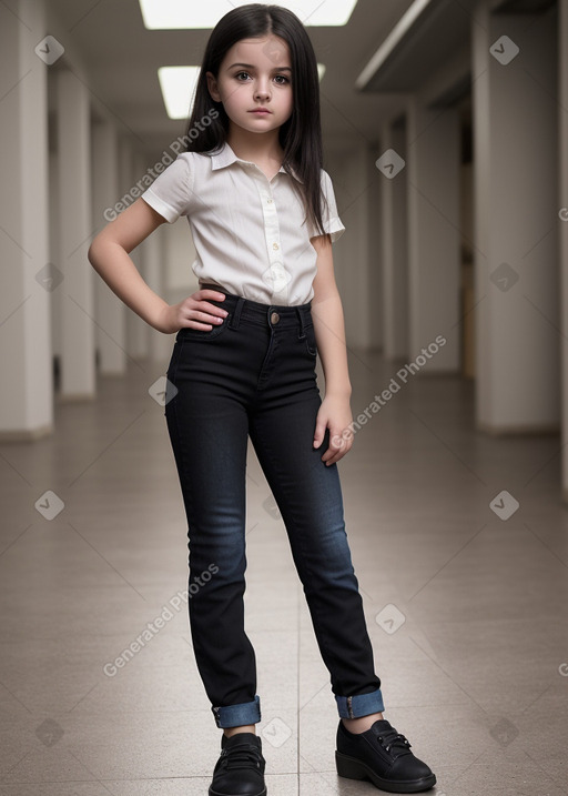 Macedonian child girl with  black hair