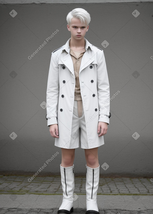 Estonian teenager boy with  white hair