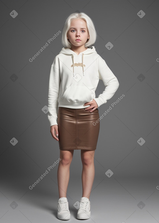 Caucasian child female with  white hair