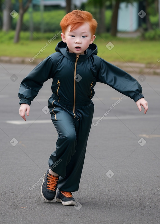 Vietnamese child boy with  ginger hair