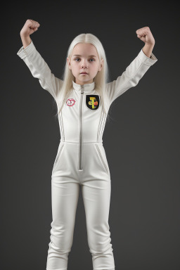 Belgian child girl with  white hair