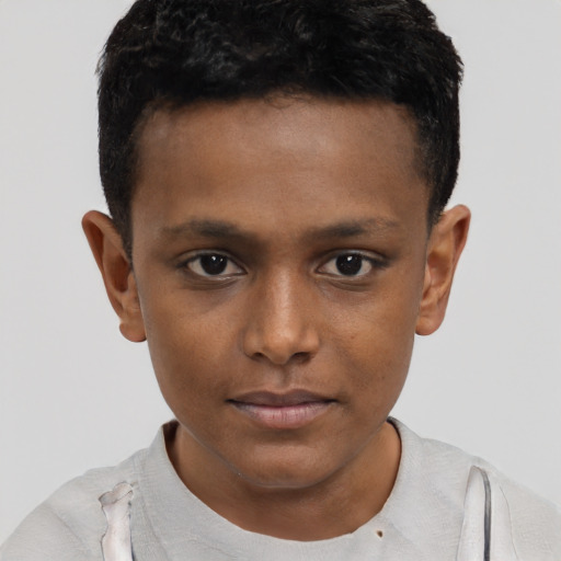 Neutral black young-adult male with short  brown hair and brown eyes