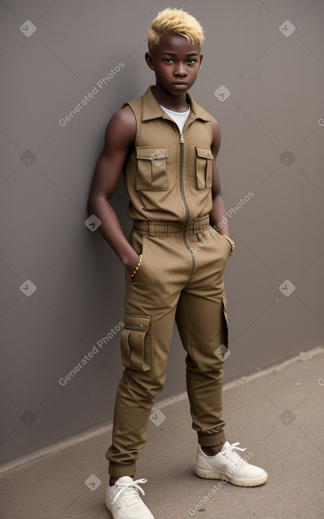 Ghanaian teenager boy with  blonde hair