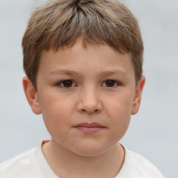 Neutral white child male with short  brown hair and brown eyes