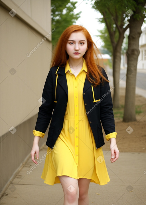 Uzbek young adult female with  ginger hair