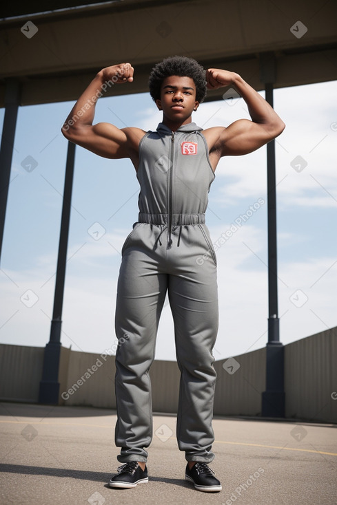 African american teenager boy with  gray hair