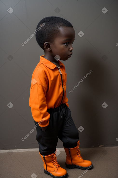 Ugandan child boy with  black hair