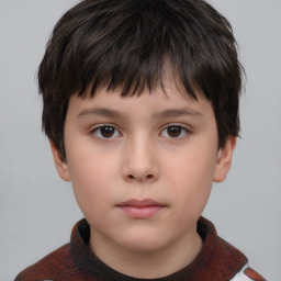 Neutral white child male with short  brown hair and brown eyes