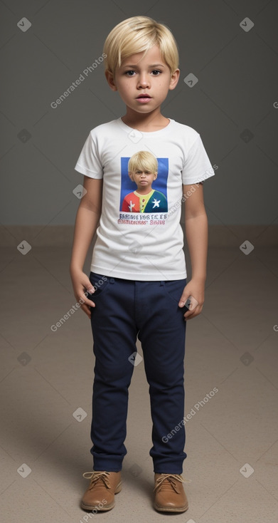 Venezuelan child boy with  blonde hair