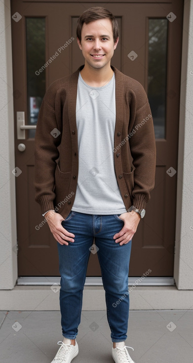 American adult male with  brown hair