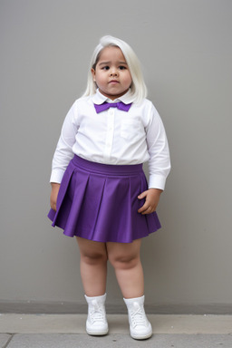 Colombian child girl with  white hair